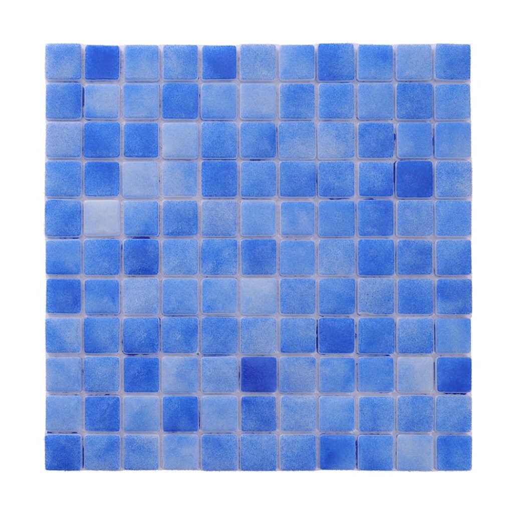 Glasmosaikfliesen – Blau, Quadrate, Recyclingglas, für Pools – BJ-F983E5750757