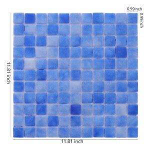 Glasmosaikfliesen – Blau, Quadrate, Recyclingglas, für Pools – BJ-F983E5750757