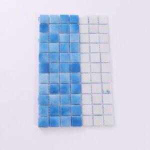 Mosaico de vidrio – azul, cuadrado, reciclado, para piscina — BJ-D8E045F5C62C