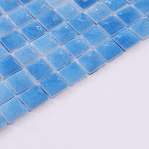 Mosaico de vidrio – azul, cuadrado, reciclado, para piscina — BJ-D8E045F5C62C