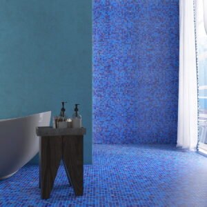 Piastrelle a mosaico in vetro – blu scuro / blu, per piscina