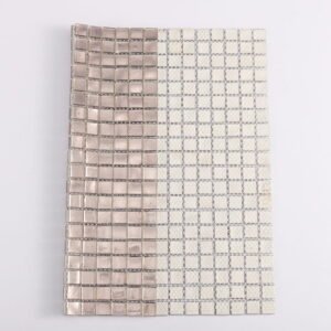Piastrelle a mosaico in vetro – argentato, quadrato, con lamina argentata, per pareti – BJ-020F9C7A3A1F