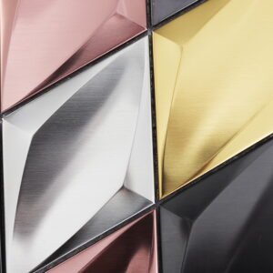 Metallmosaikfliesen – Mehrfarbig, Rauten, 3D-Struktur, für Wände