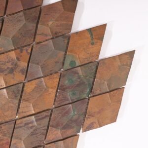 Mosaikfliesen – Kupferfarben, Rauten, 3D-Struktur, für Wände