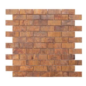 Full sheet of copper finish rectangle mosaic tiles for walls and backsplashes