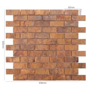 Metallmosaikfliesen – Kupferfarben, Metroformat – BJ-1109C51446EB
