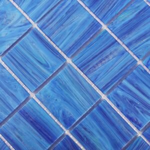 Glasmosaikfliesen – Kobaltblau, Quadrate, für Pools