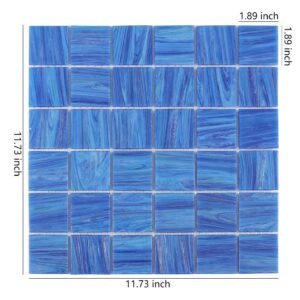 Glasmosaikfliesen – Kobaltblau, Quadrate, für Pools