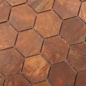 Mosaïque – cuivre, hexagonal, pour mur — BJ-AF2F0188AB1B