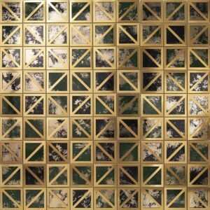 Glasmosaikfliesen – Grün / Goldfarben, für Wände