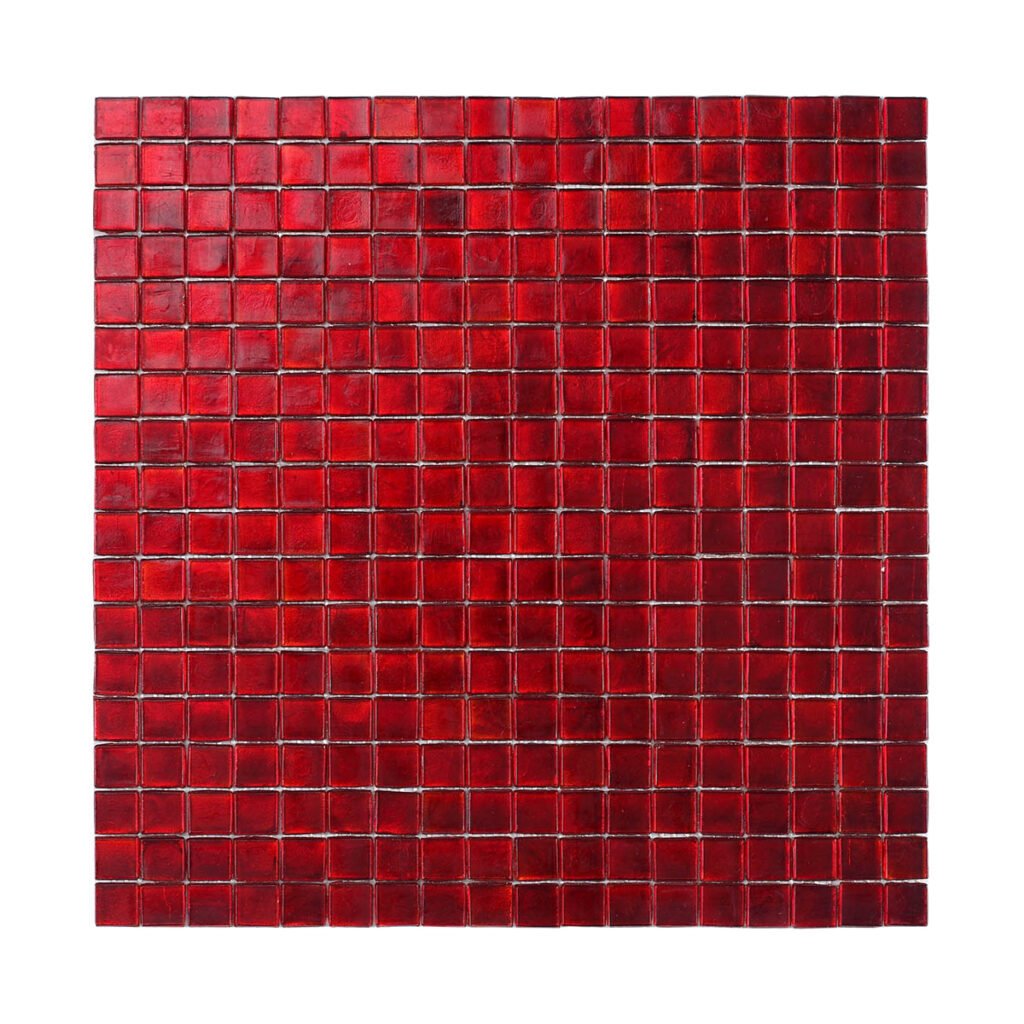 Glasmosaikfliesen – Goldfarben / Rot, mit Goldfolie