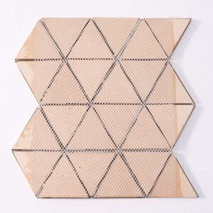 Mosaico de acero inoxidable – dorado, triangular, 3D, para salpicadero