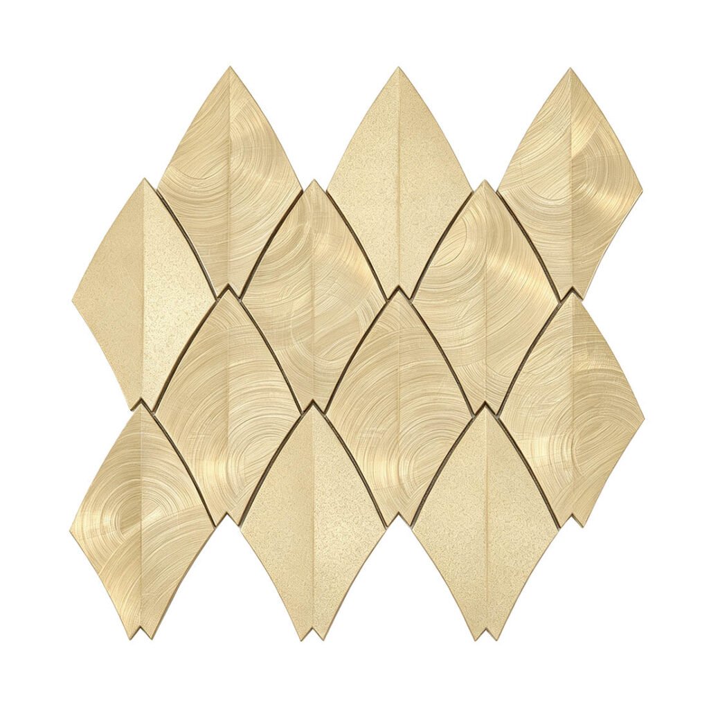 Mosaikfliesen aus Aluminium – Goldfarben, für Fliesenspiegel