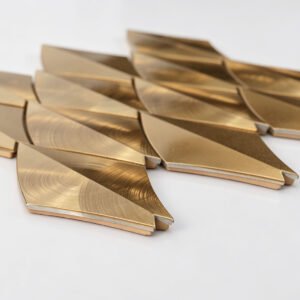 Mosaikfliesen aus Aluminium – Goldfarben, für Fliesenspiegel