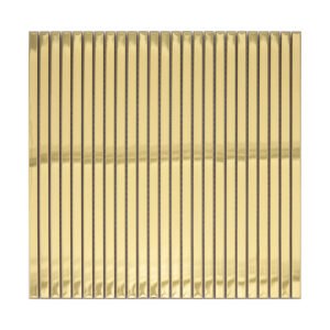 Front view of gold mirror stainless steel ribbon tile sheet