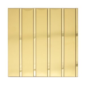 White background image for gold stainless steel vertical stacked tile