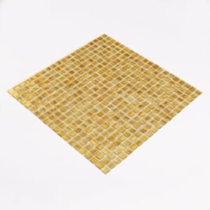 Glasmosaikfliesen – Goldfarben, Quadrate, mit Goldfolie, für Wände – BJ-7DC0C7EE490C
