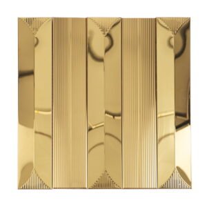 Mosaïque en acier inoxydable – doré, format métro, format allongé, pour mur