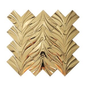 Full sheet of gold mirror herringbone stainless steel mosaic wall tile