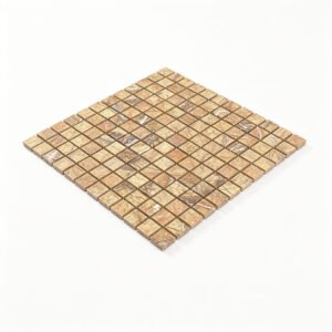 Mosaico de mármol – marrón, cuadrado, para pared