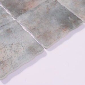 Mosaïque en verre – gris / beige, ondulé, pour douche