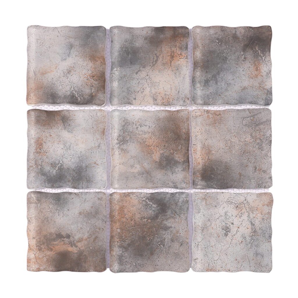 Piastrelle a mosaico in vetro – grigio / marrone, quadrato, per pavimenti