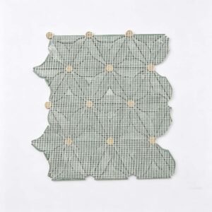 Marmormosaikfliesen – Grün / Goldfarben, Blumenmuster