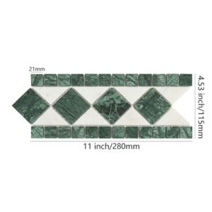 Piastrelle a mosaico in marmo – bianco / verde – BJ-0F945666CCE0