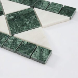 Piastrelle a mosaico in marmo – bianco / verde – BJ-0F945666CCE0