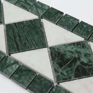 Piastrelle a mosaico in marmo – bianco / verde – BJ-0F945666CCE0