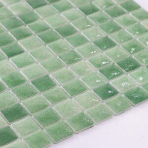 Mosaico de vidrio – verde, cuadrado, reciclado, para salpicadero