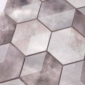 Mosaikfliesen aus Aluminium – Grau, Sechsecke, für Wände
