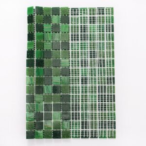 Piastrelle a mosaico in vetro – verde / multicolore – BJ-7ABF72209D5B