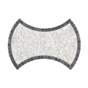 Black and White Flat Pebble Stone Floor Mosaic Tile -BJTiles