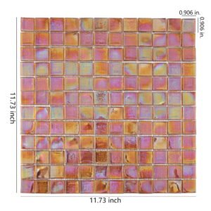 Glasmosaikfliesen – Bernsteinfarben, Quadrate, irisierend, für Böden