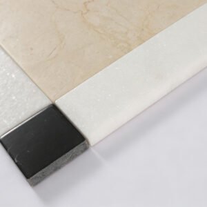 Marmormosaikfliesen – Weiß / Schwarz / Beige, Quadrate, für Böden