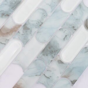 Mosaïque en verre – bleu clair, pour douche