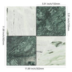 Marmormosaikfliesen – Grün, Schachbrettmuster, 4×4, matt, für Duschen