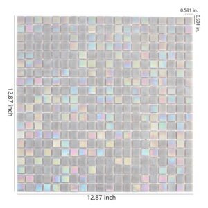 Glasmosaikfliesen – Grau, Quadrate, irisierend, für Pools