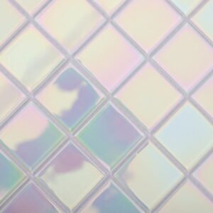 Piastrelle a mosaico in vetro – bianco, quadrato, per paraschizzi