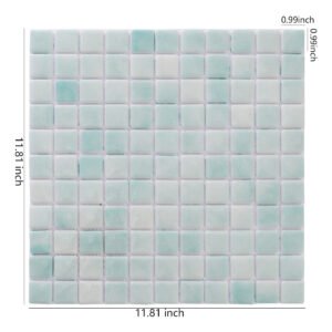 Mosaïque en verre – vert menthe, carré, recyclé, pour sol