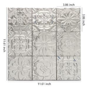 Piastrelle a mosaico in metallo – floreale, 3D