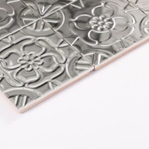 Piastrelle a mosaico in metallo – floreale, 3D