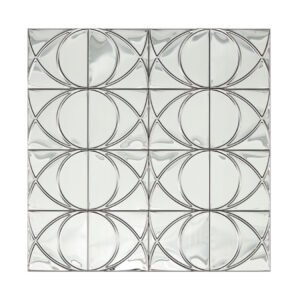 Front view of mirror stainless steel circle pattern mosaic tile