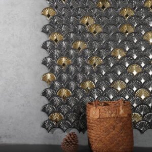 Modern fan-shaped metal wall tile design
