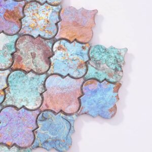 Mosaïque en aluminium – multicolore, arabesque, pour mur