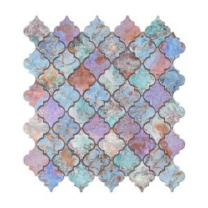 Colorful Arabesque Aluminum Metal Mosaic Wall Tile -BJTiles
