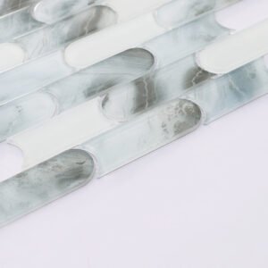 Mosaikfliesen – Grau / Blau, Streifen, für Wände
