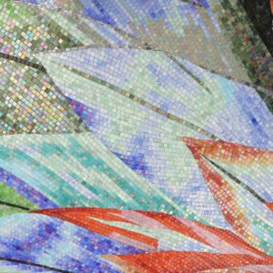 Panneau mural en mosaïque – multicolore, en verre, fait main