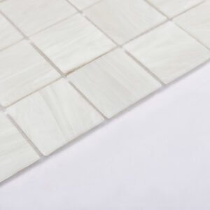 Glasmosaikfliesen – Weiß, Quadrate, für Pools – BJ-26CAEF74C344